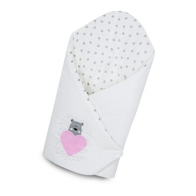 Scutec de copii Belisima, cu întăritură din cocos, Bear in love roz, 75 x 75 cm