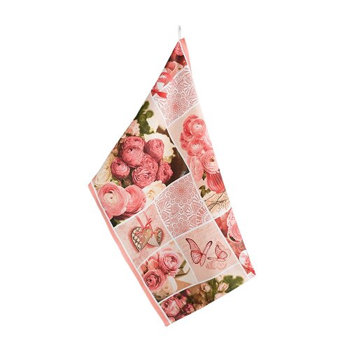 Bellatex Kuhinjska krpa Patchwork roza, 50 x 70 cm