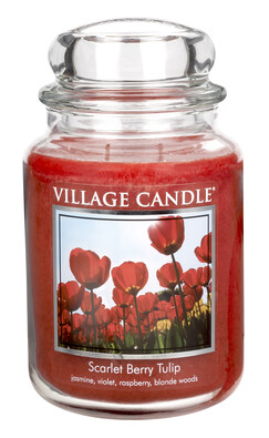 Village Candle Vonná svíčka Tulipány- Scarlet Berry Tulip, 645 g