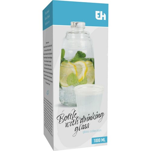 Sklenená fľaša na pitie, 1 l