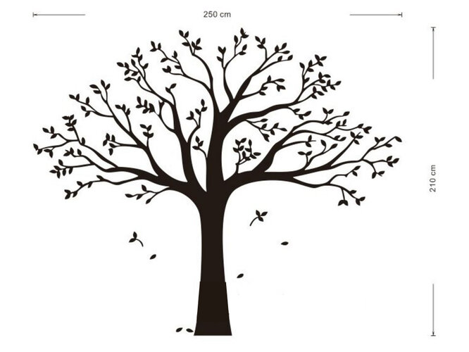 Stickere decorative XXL copacul de familie negru