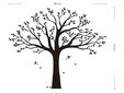 Stickere decorative XXL copacul de familie negru