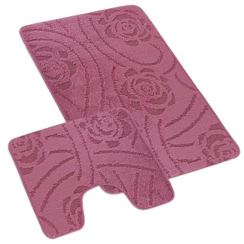 Bellatex Zestaw dywaników łazienkowych Bany z wycięciem Róża liliowa, 60 x 100 cm, 60 x 50 cm
