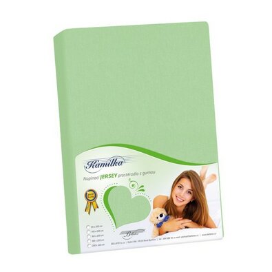 Bellatex Jersey prestieradlo Kamilka svetlozelená, 180 x 200 cm