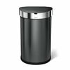 Simplehuman Bezdotykowy półokrągły kosz na śmieci 45 l, czarny