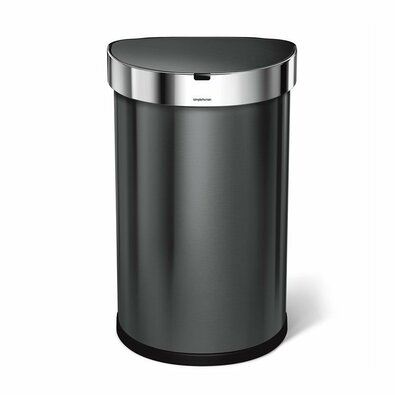 Simplehuman Bezdotykowy półokrągły kosz na śmieci 45 l, czarny