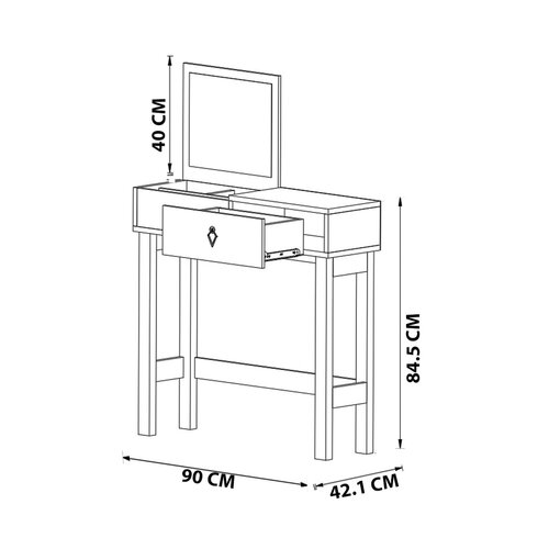 Măsuță de toaletă Nero Anthracite