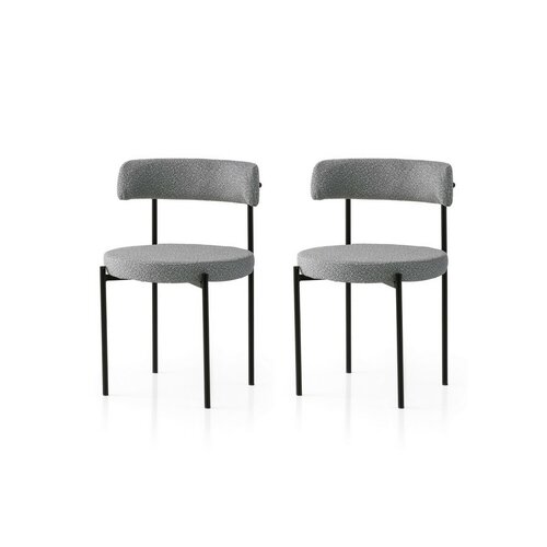 Set de scaune de sufragerie Gini Dark Grey andBlack, 2 buc.