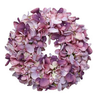 Hortenzia műkoszorú, lila, átmérő: 24 cm