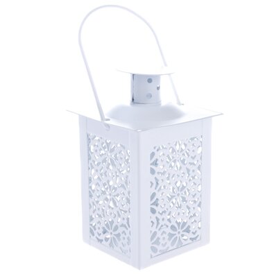 Saima kovinska svečnik, bela, 7,5 x 12 x 7,5 cm