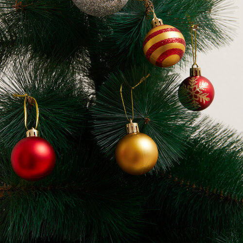Set ornamente de Crăciun 4Home Joy, 50 buc., auriu și roșu