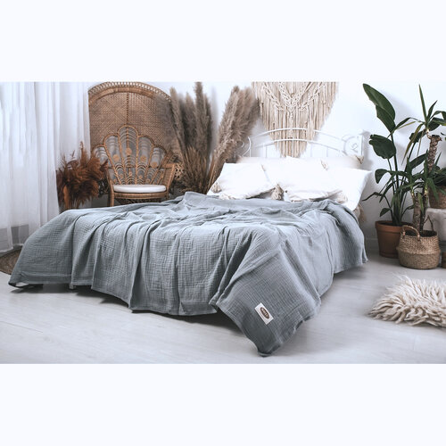 Matex Muslin pregrinjalo temno siva, 240 x 210 cm