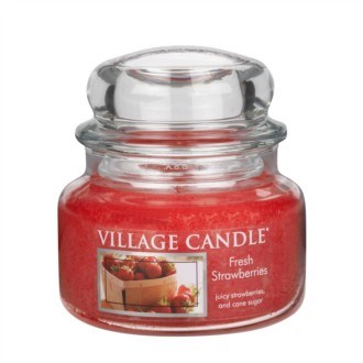 Village Candle Świeczka zapachowa Świeże truskawki - Fresh Strawberry, 269 g