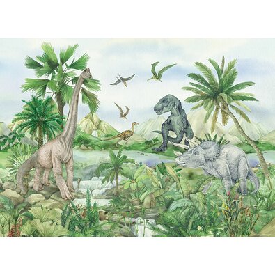 Otroška fototapeta Colourful Dino 252 x 182 cm, 4deli
