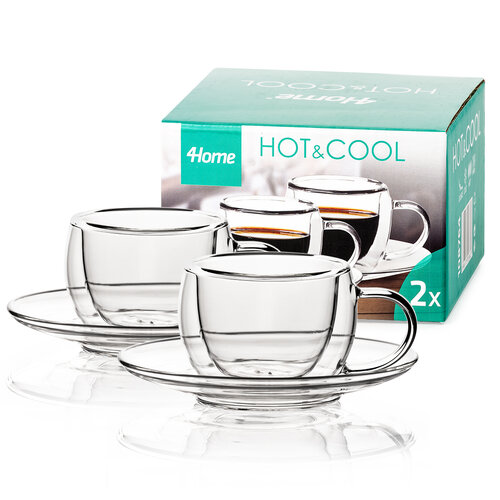 4Home Espresso-Thermogläser Style Hot&Cool 80 ml, 2 Stück