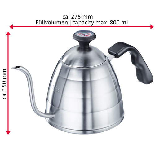 Westmark BRASILIA PLUS teáskanna hattyúnyakkal és hőmérővel, 800 ml