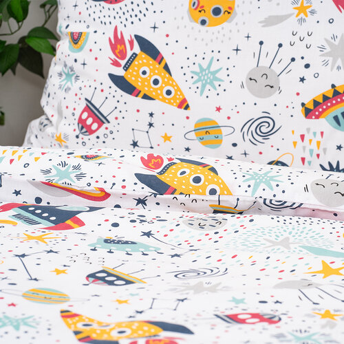 Lenjerie de pat din bumbac pentru copii 4Home Cosmic Adventure, 140 x 200 cm, 70 x 90 cm