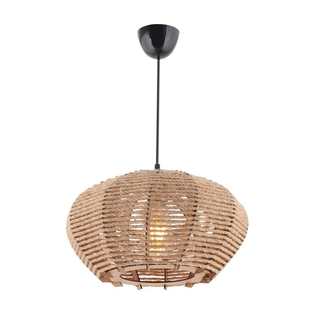 Závěsný lustr Jute Ellipse, krémová