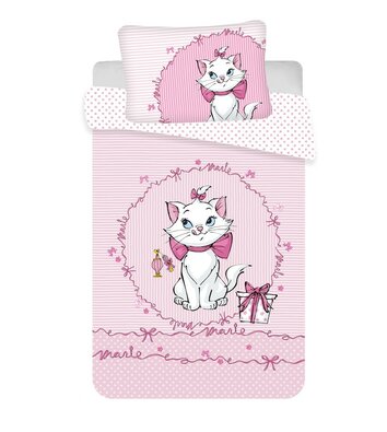 Dziecięca pościel bawełniana do łóżeczka Marie cat pink baby, 100 x 135 cm, 40 x 60 cm