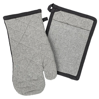 Potholder and trivet Heda grey, set of 2