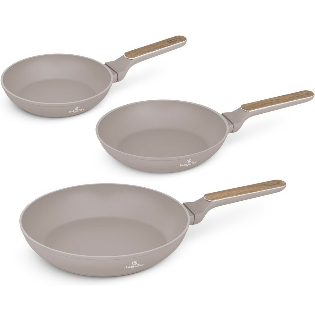 BerlingerHaus Sada pánví s titanovým povrchem Taupe Nordic, 3 ks