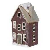 Decorațiuni de Crăciun Căsuță de iarnă cu coș defum, ceramică, violet închis
