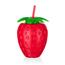 Sticlă de plastic cu pai Banquet STRAWBERRY, 880ml