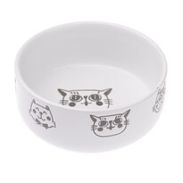 Vas ceramic pentru pisici 300 ml, alb, 12 x 4,8 cm
