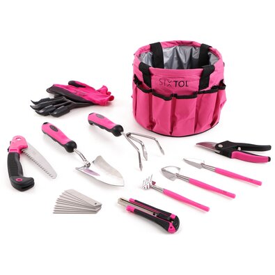 Sixtol Set vrtnega orodja Garden pink, 10 kosov