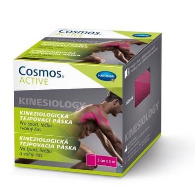 Cosmos Active Bandă kinesiologică roz, 5 cm x 5 m