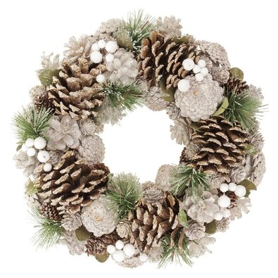 Ghirlanda artificială cu conuri Lumezia, diametru35 cm