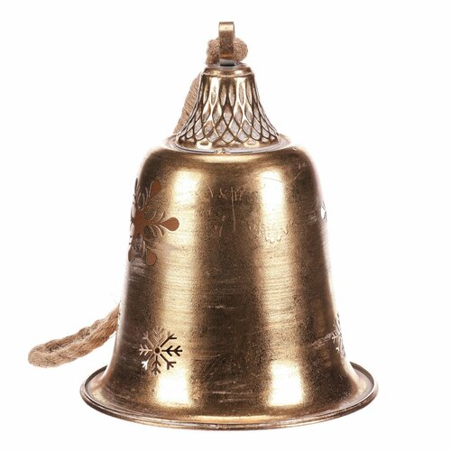 Clopot metalic suspendat, auriu, 20 x 20 x 58 cm