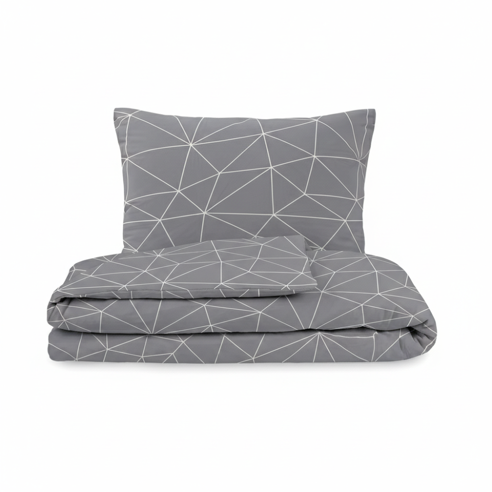 E-shop Kvalitex Bavlnené obliečky Nordic Grid sivá, 220 x 200 cm, 2 ks 70 x 90 cm
