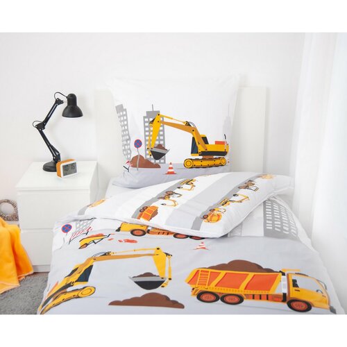 Herding Dziecięca pościel bawełniana Budowa, 135 x 200 cm, 80 x 80 cm