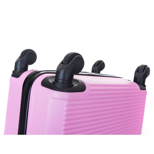 Pretty UP kagyló utazóbőrönd ABS03 M, rózsaszín