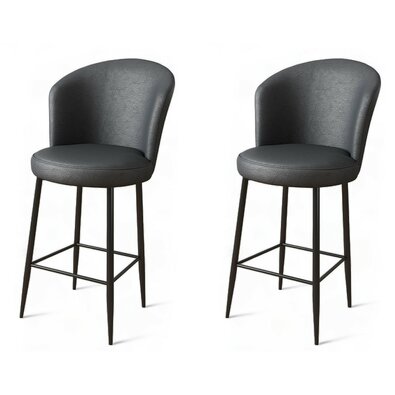 Barstuhl-Set Uras Anthracite and Black, 2 Stück
