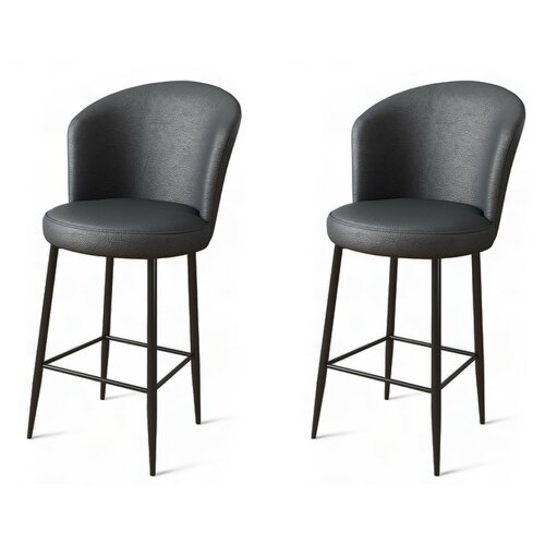 Sada barových židlí Uras Anthracite and Black, 2 ks