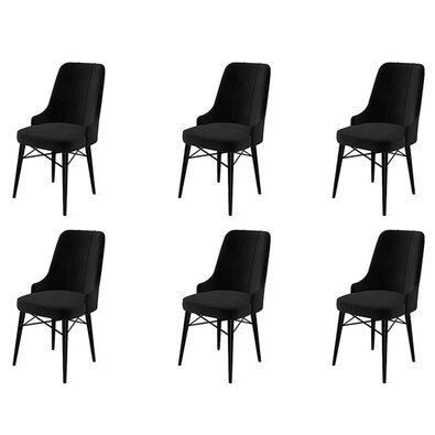 Esszimmerstuhl-Set Pare Black, 6 Stück