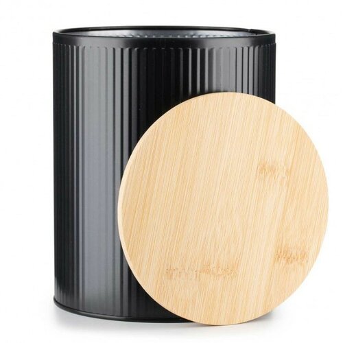 Plechová dóza s bambusovým víkem Black 1,7 l, pr. 13,5 cm - thumb (1)