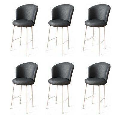Set de scaune de bar Uras Anthracite and White, 6buc.