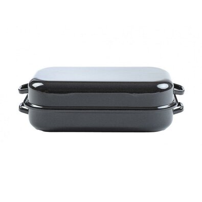 Sfinx Tigaie smaltată cu două compartimente, 25 cm