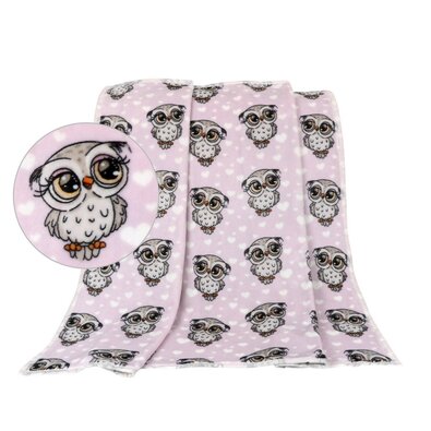 Bellatex Babydecke Ella Eule rosa , 100 x 155 cm