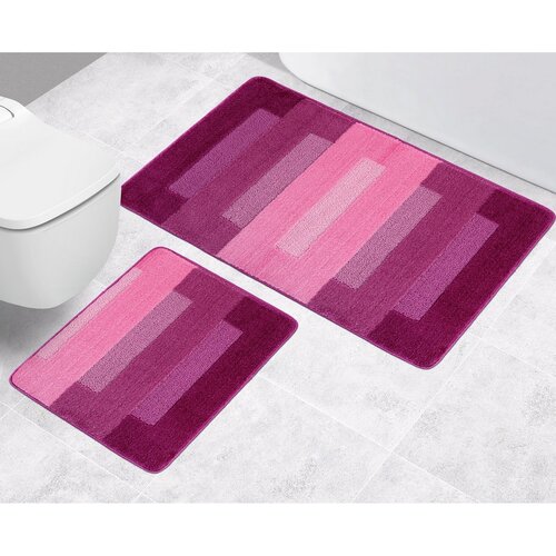 Bellatex Bany Téglalapok  fürdőszobai készlet kivágás nélkül rózsaszín, 60 x 100 cm, 60 x 50 cm