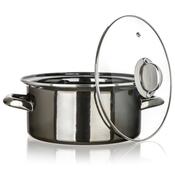 Banquet Garnek emaliowany METALLIC Black 22 cm, 3,7 5 l, z pokrywką