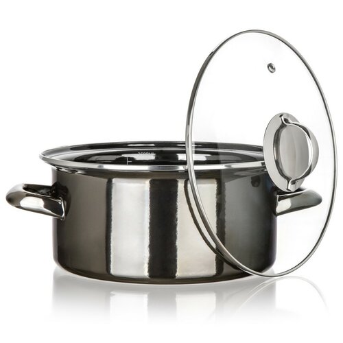 Banquet-Emaille-Topf METALLIC Black 22 cm, 3,7 5 l, mit Deckel
