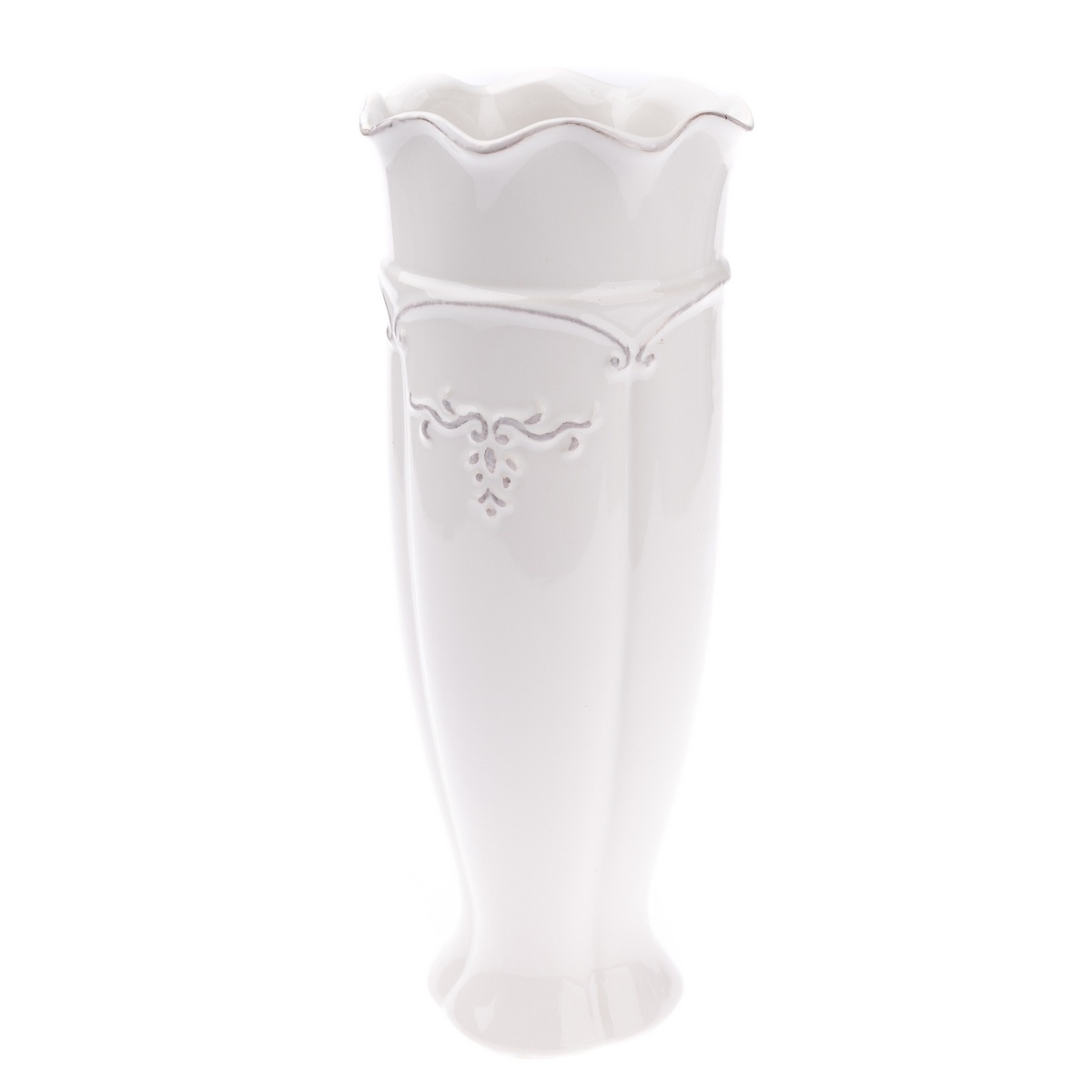 Fotografie Keramická váza Renaissance bílá, 30 cm