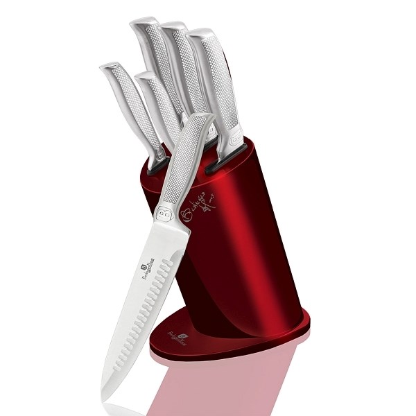 Berlinger Haus 6dílná sada nožů ve stojanu Burgundy Metallic Line