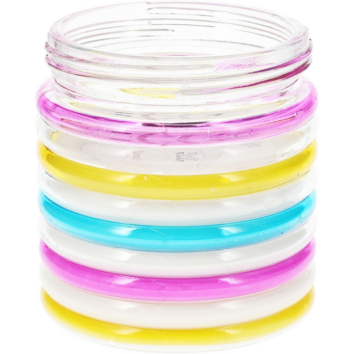 Świeca odstraszająca Citronella Stripes, 780 g, 11 x 12 cm, różowy