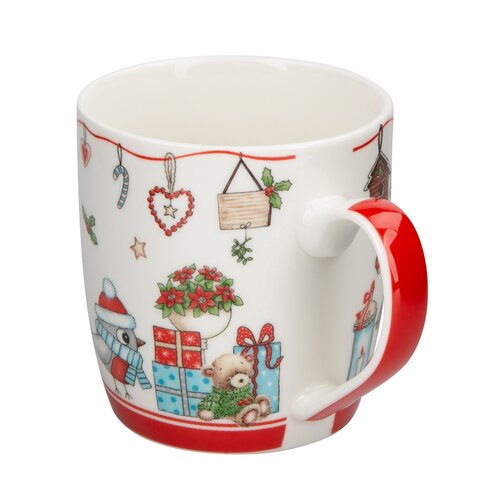 Altom Porcelánový hrnek Holly Christmas red 300 ml, 2 ks