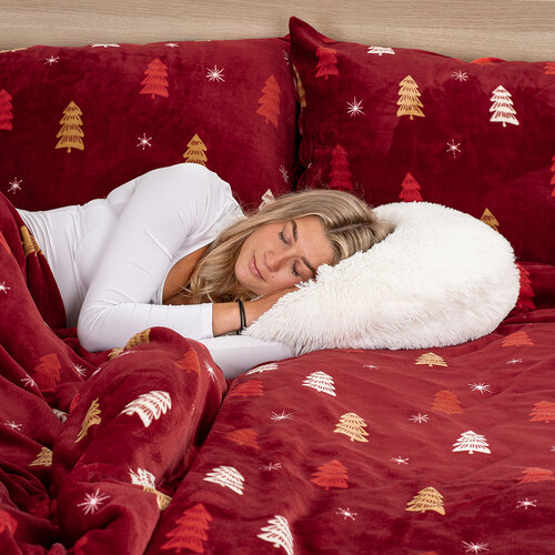 Lenjerie de pat din microflanel 4Home Crimson Woods, 140 x 220 cm, 70 x 90 cm